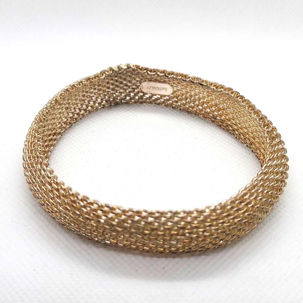 Gold Tone Mesh Stretch Bracelet